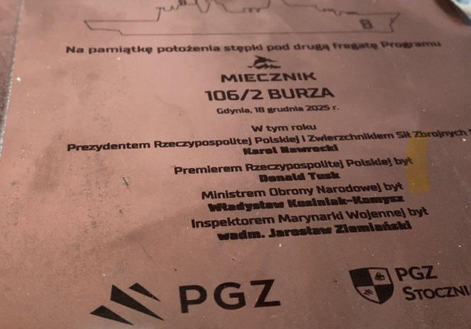 Program Miecznik nabiera tempa. Położono stępkę pod drugą fregatę ORP Burza