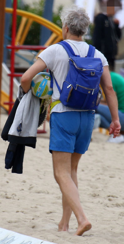 Radosław Pazura na plaży w Sopocie
