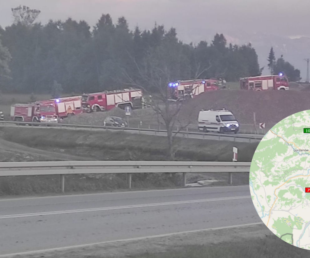 Zakopianka. Wybuch gazu! Utrudnienia na trasie Rdzawka- Nowy Targ. Wyznaczono objazdy 