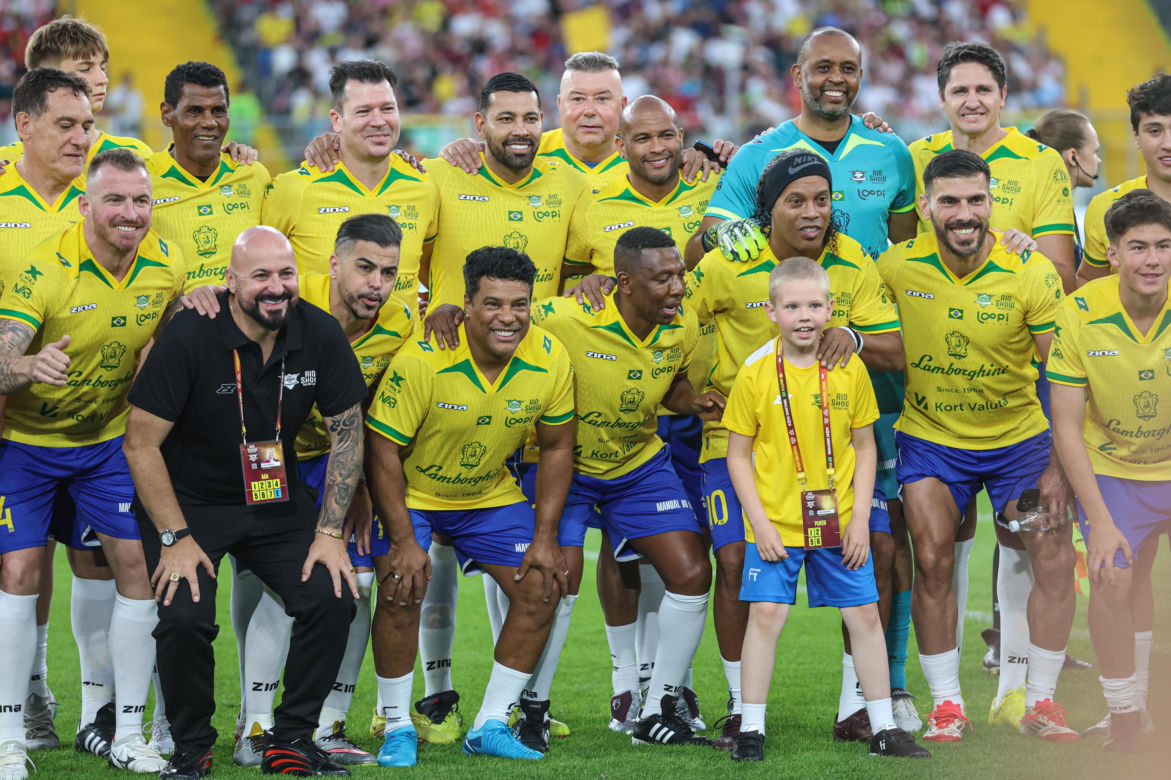 Ronaldinho na Stadionie Śląskim w meczu gwiazd Polska - Brazylia