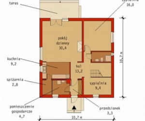 Projekt Murator D33 Nieduży - Plan parteru