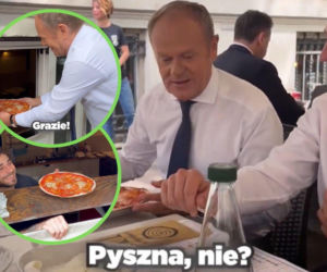 Premier Tusk skoczył na włoską pizzę! Pizza for Donald!