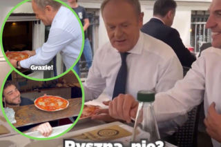Premier Tusk skoczył na włoską pizzę! Pizza for Donald!