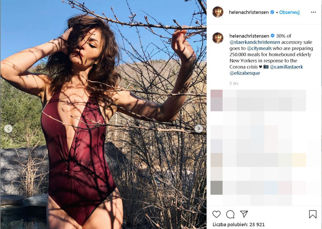 Helena Christensen młodnieje na kwarantannie