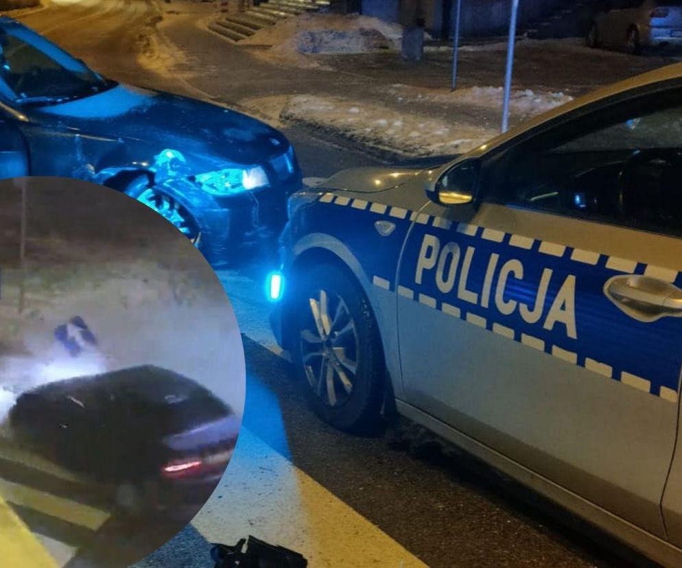 Pościg za kierowcą BMW. 25-latek rozbił auto o latarnię. Dlaczego uciekał? Podał powód