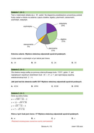 Odpowiedzi + arkusz. Egzamin ósmoklasisty matematyka 2026