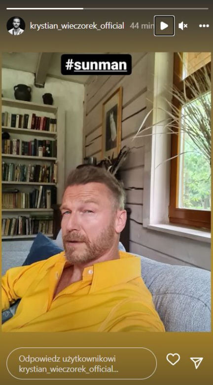 Krystian Wieczorek na planie serialu