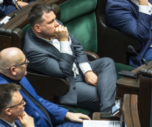 Sławomir Mentzen na zakupach w galerii