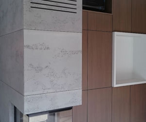 Beton architektoniczny - płyty betonowe na ścianie LUXUM