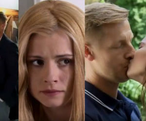 M jak miłość. Julka (Joanna Kuberska), Katia (Joanna Jarmołowicz), Paweł (Rafał Mroczek), Kalina (Karolina Sawka)