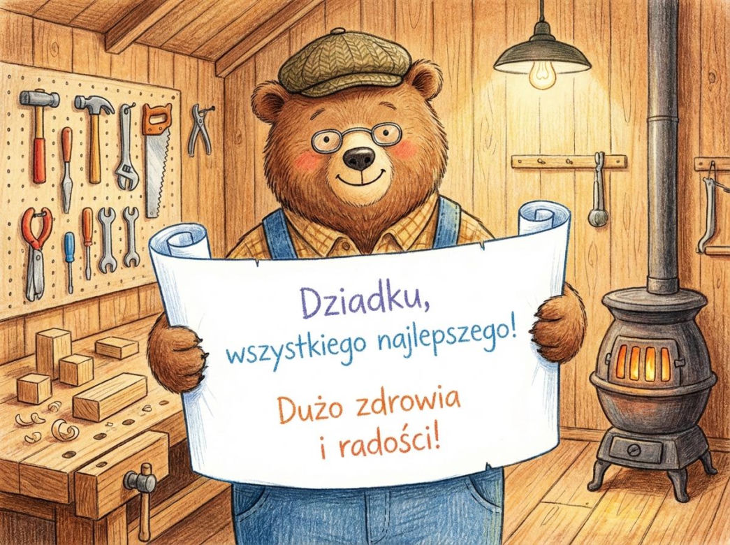 Kartka z życzeniami na Dzień Dziadka 2026