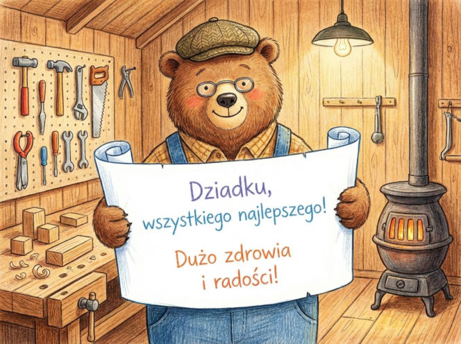 Kartka z życzeniami na Dzień Dziadka 2026