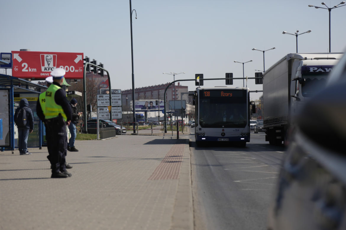 Policja i wojsko na ulicach Krakowa