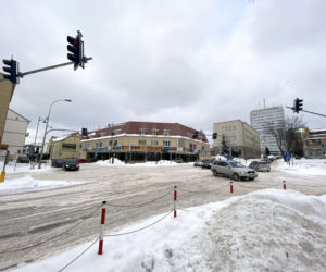 Centrum Białegostoku pod śniegiem
