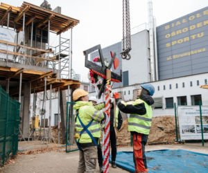 „Wiecha” na budowie Hali Sportowej Białołęckiego Ośrodka Sportu