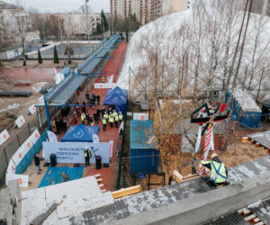 „Wiecha” na budowie Hali Sportowej Białołęckiego Ośrodka Sportu