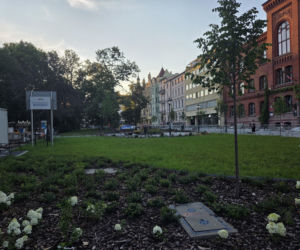 Plac Wolności w Bydgoszczy już bez pomnika, ale z nową rzeźbą. Sprawdzamy, kiedy koniec prac