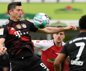 Robert Lewandowski w meczu z Freiburgiem