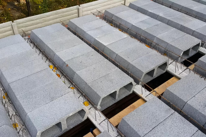 Strop Teriva tuż przed betonowaniem.