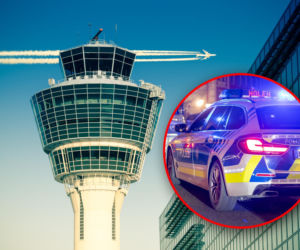 Groźny wypadek na lotnisku. Samochód uderzył w samolot, kierowca ciężko ranny