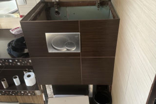 Schował się w zabudowie spłuczki. Wpadł przez wystającą stopę