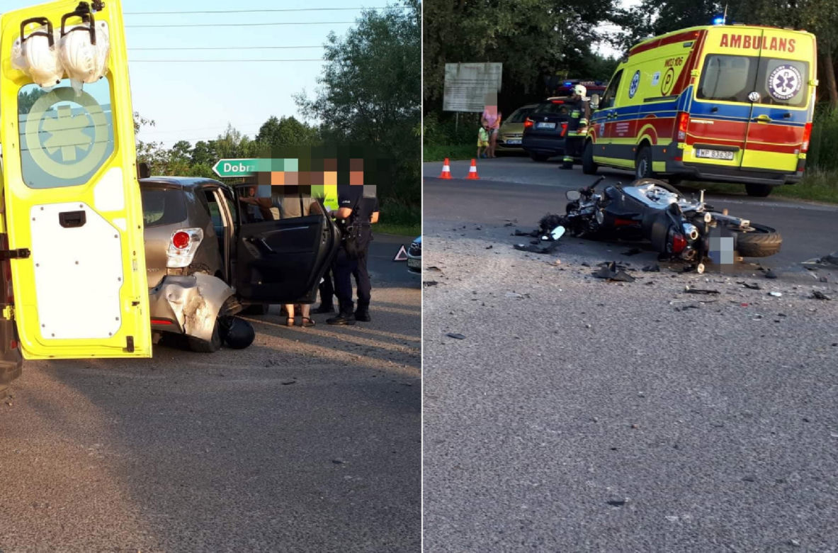 Dwa fatalne wypadki motocyklistów pod Płockiem! Jedna z maszyn roztrzaskała się o dwa auta [ZDJĘCIA].