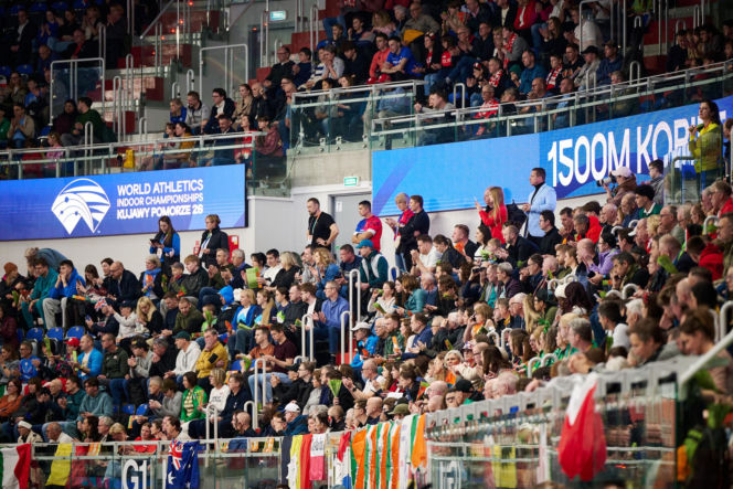 Halowe Mistrzostwa Świata w Lekkoatletyce Kujawy Pomorze 26 w Toruniu. Zdjęcia kibiców i zawodników z 1. dnia imprezy