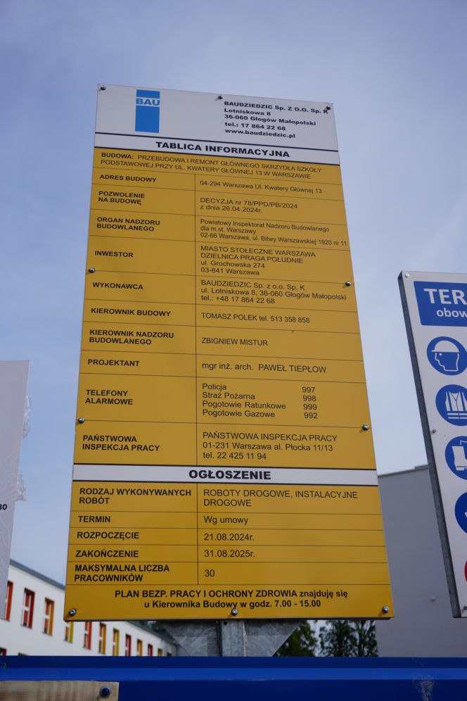 SP 215 na Pradze w remoncie