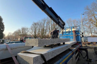 Budowa pomnika Żołnierzy 55. Poznańskiego Pułku Piechoty w Lesznie