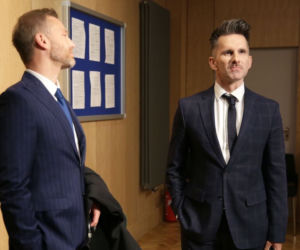 M jak miłość odc. 1523 po wakacjach 2020. Budzyński (Krystian Wieczorek), Kamil (Marcin Bosak)