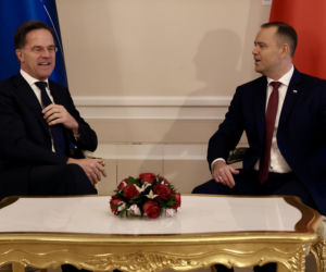 Rutte na spotkaniu z Nawrockim