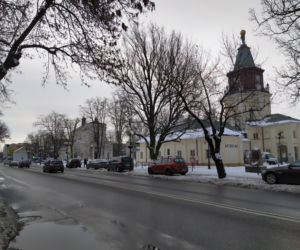 Jak wyglądała ulica Piłsudskiego w Siedlcach i okolica dawnej bramy-dzwonnicy pod koniec stycznia 2021?