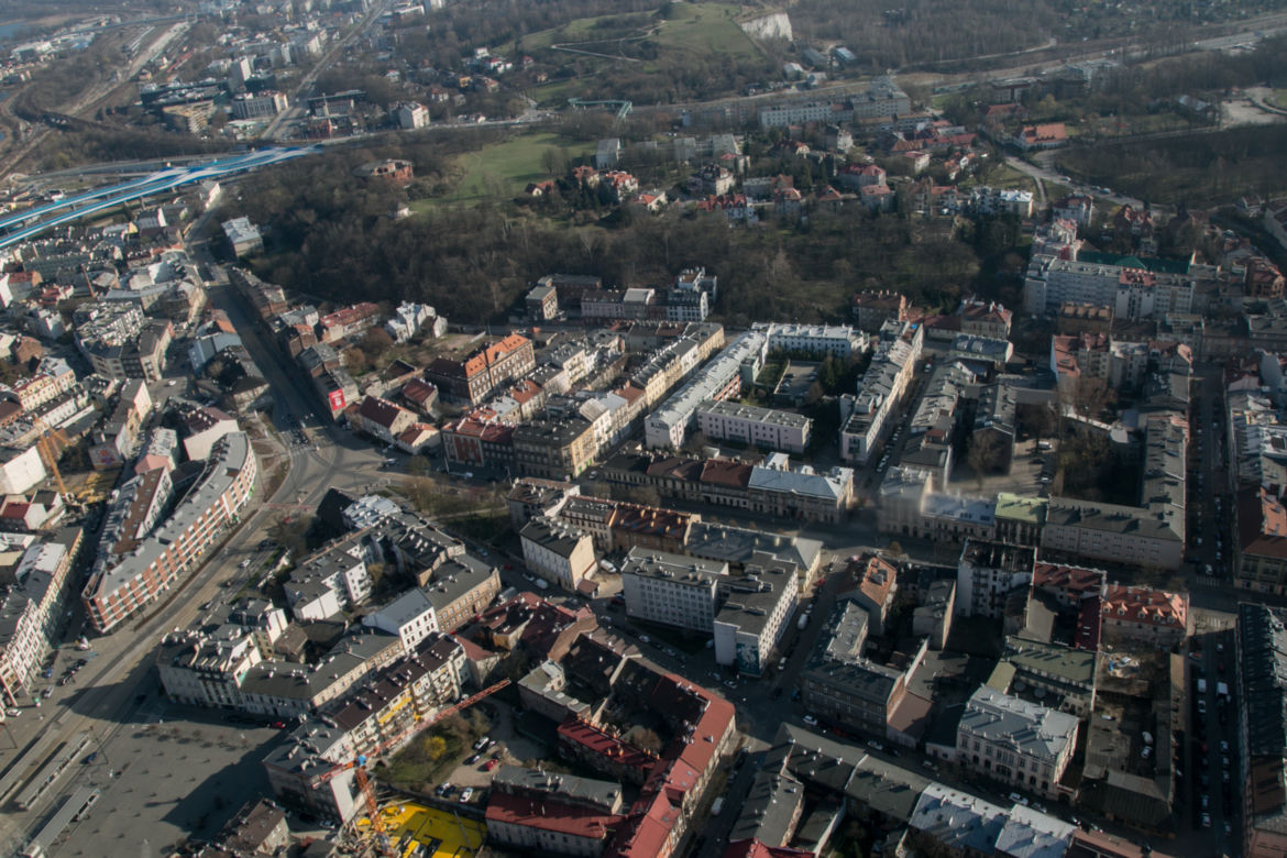 Kraków z lotu ptaka w czasie kwarantanny