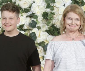 Dominika Ostałowska i jej syn Hubert Zduniak