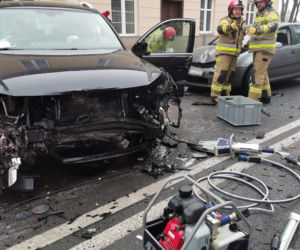Podkarpackie. Pijany syn policjanta spowodował wypadek [ZDJĘCIA]