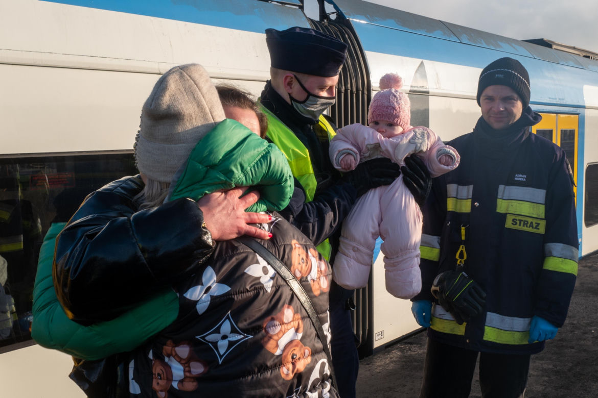 Ukraina. Pociąg z Lwowa z ukraińskimi uchodźcami