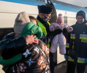 Ukraina. Pociąg z Lwowa z ukraińskimi uchodźcami