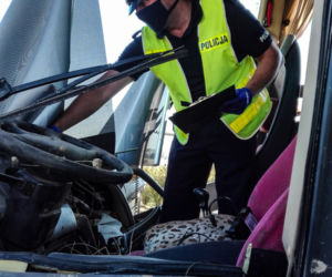 WYPADEK autokaru z dziećmi na A1