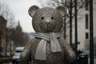 Przemyski miś świąteczny. Dlaczego zmieniono mu szalik?