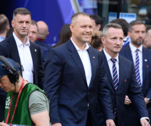 Karol Nawrocki i ceremonia po finale Pucharu Polski
