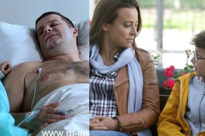 M jak miłość. Romanowski (Robert Wabich), Magda (Anna Mucha), Maciek (Franciszek Przanowski)