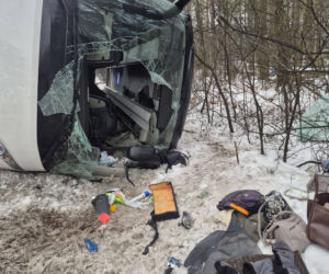 Na trasie Wyszków-Łochów na DK 62 doszło do wypadku autobusu