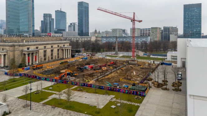 Budowa gmachu teatru TR Warszawa