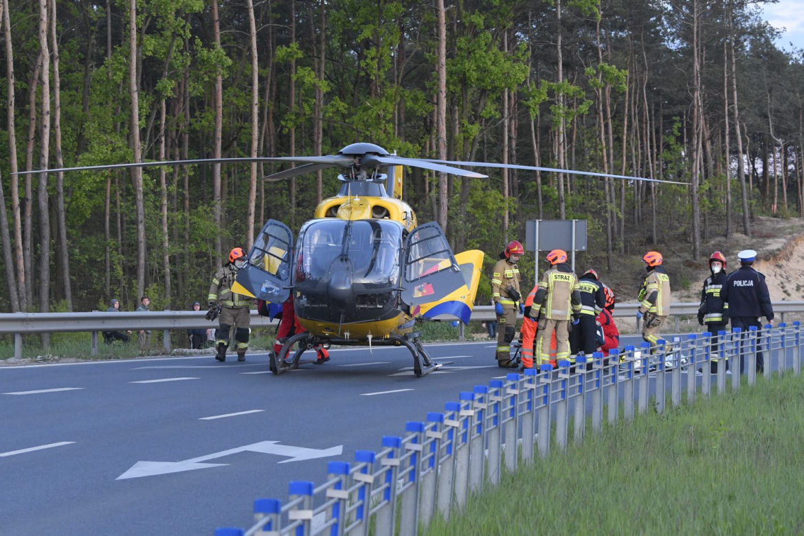 Zielonka. Wypadek motocyklisty