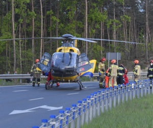 Zielonka. Wypadek motocyklisty