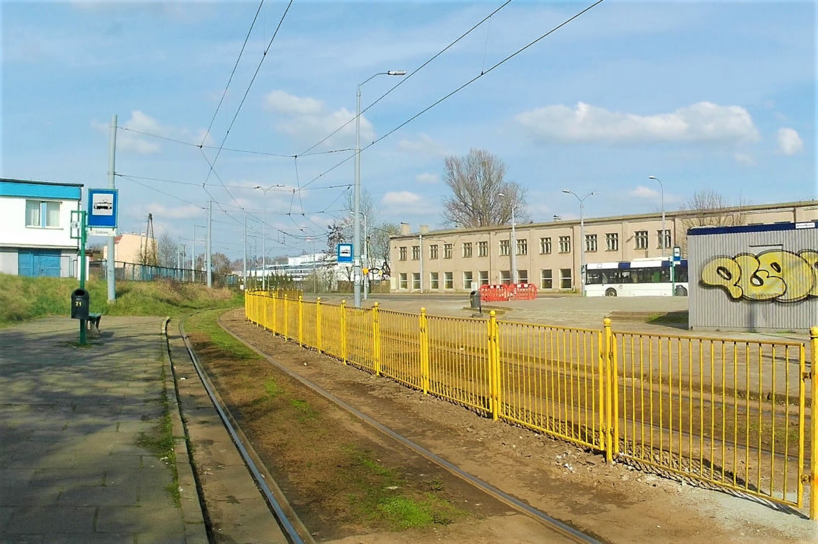 Pozostałości po trasie tramwajowej w "dolinie śmierci"