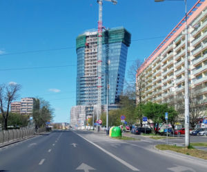 Budowa Hanza Tower - kwiecień 2020
