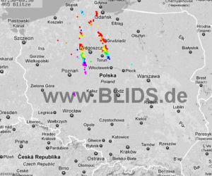 Burze w Polsce, 29.07.2012 - MAPA z godz. 7.30 - 9.30