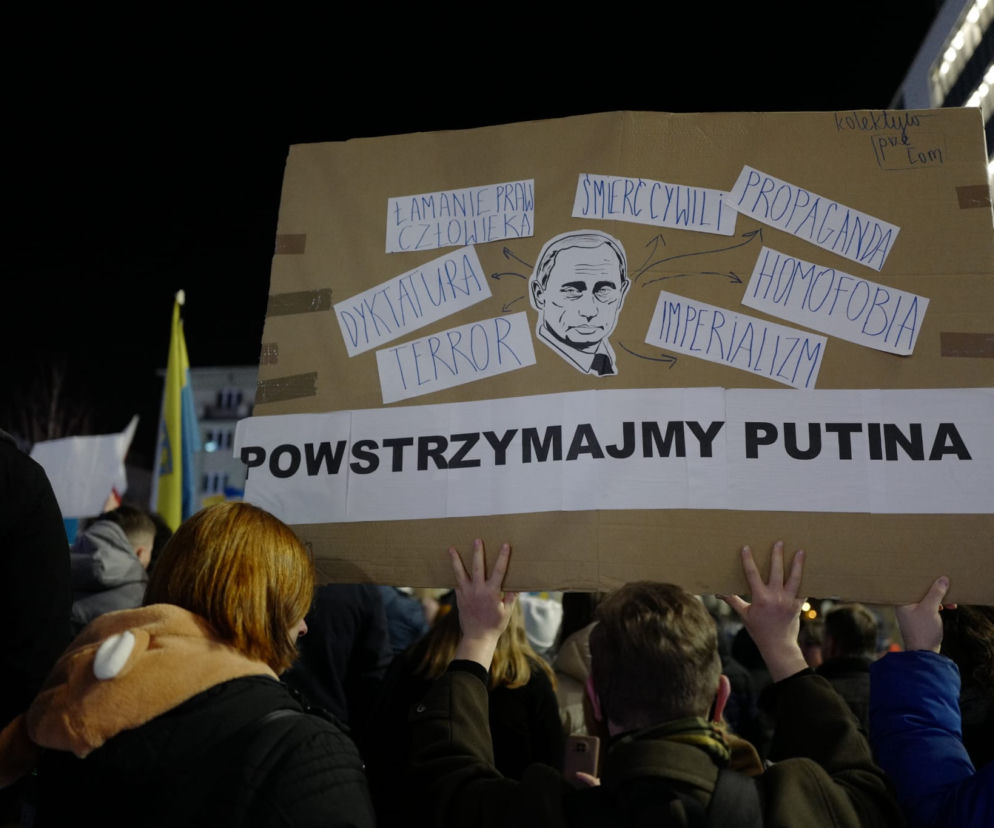 Wojna na Ukrainie. Protest w Katowicach [ZDJĘCIA]