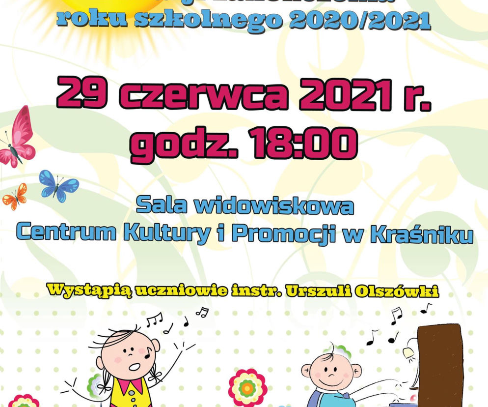 Plakat o koncercie na zakończenie roku szkolnego